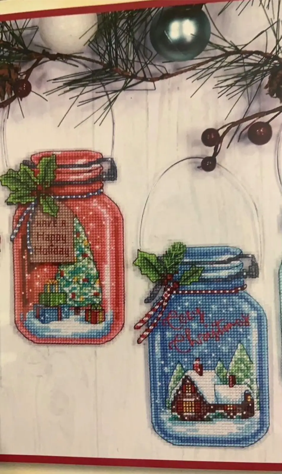 Dimensions Christmas jar ornaments — схемы и наборы — фото 3