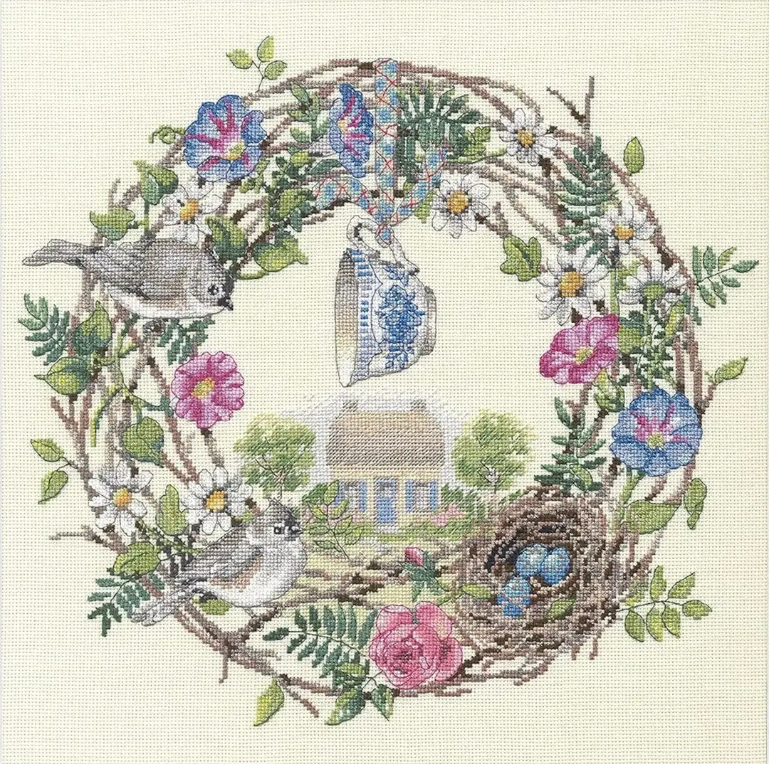 Dimensions 70-35427 "Cottage Wreath/Венок для коттеджа" — схемы и наборы